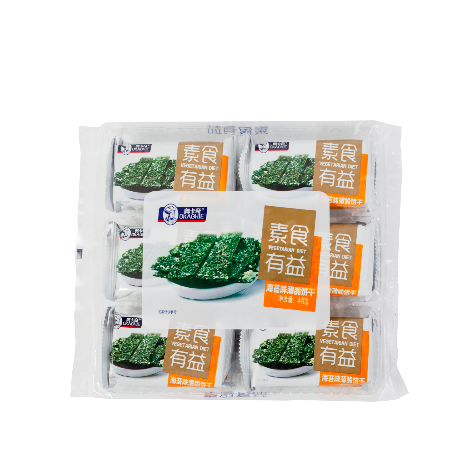 Vegetarian beneficial crackers seaweed flavor 440G
